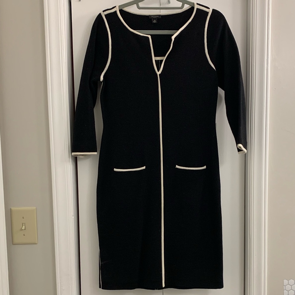 Ann Taylor black and cream trim xs dress